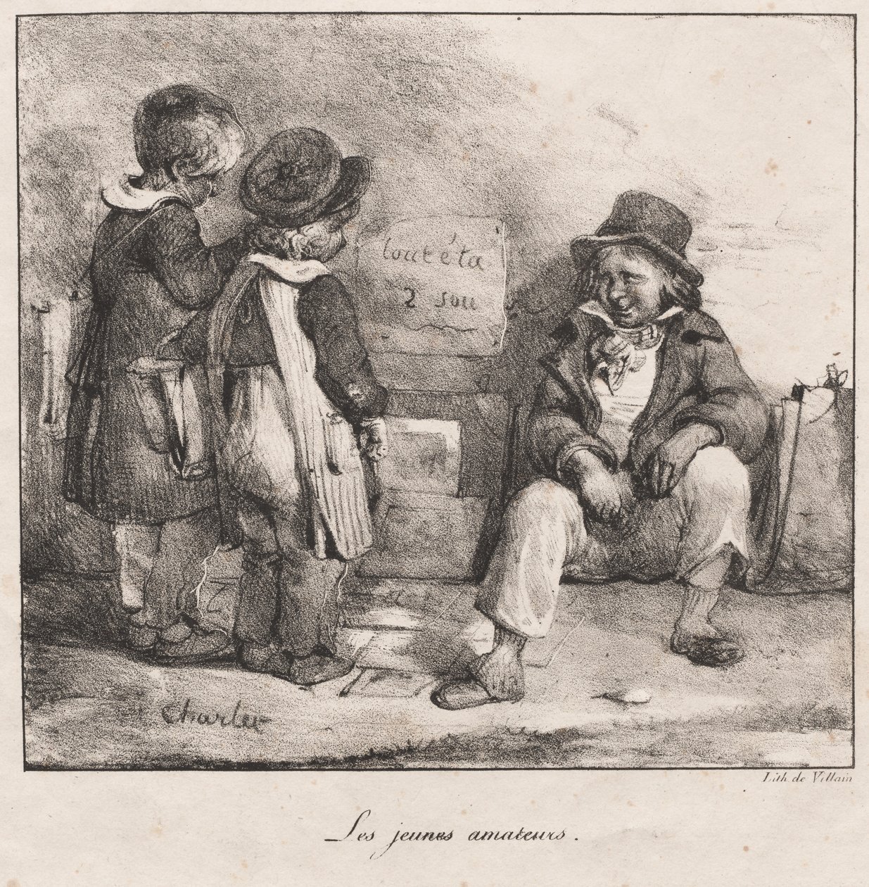 Kniha skic pro malé děti: Mladí amatéři, 1822. od Nicolas Toussaint Charlet