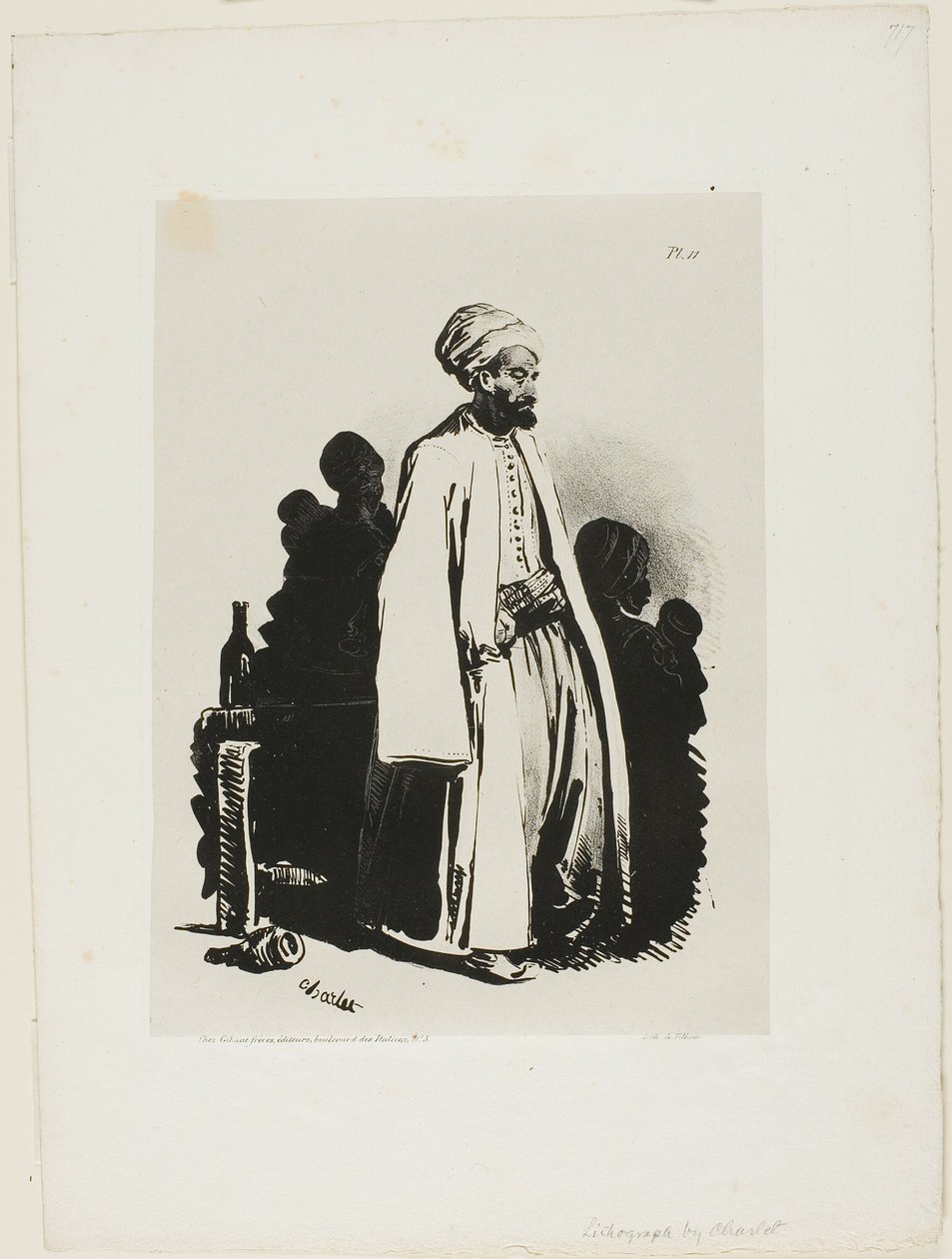 Stojící Turk, talíř jedenáct z Ink Sketches od Charlet od Nicolas Toussaint Charlet