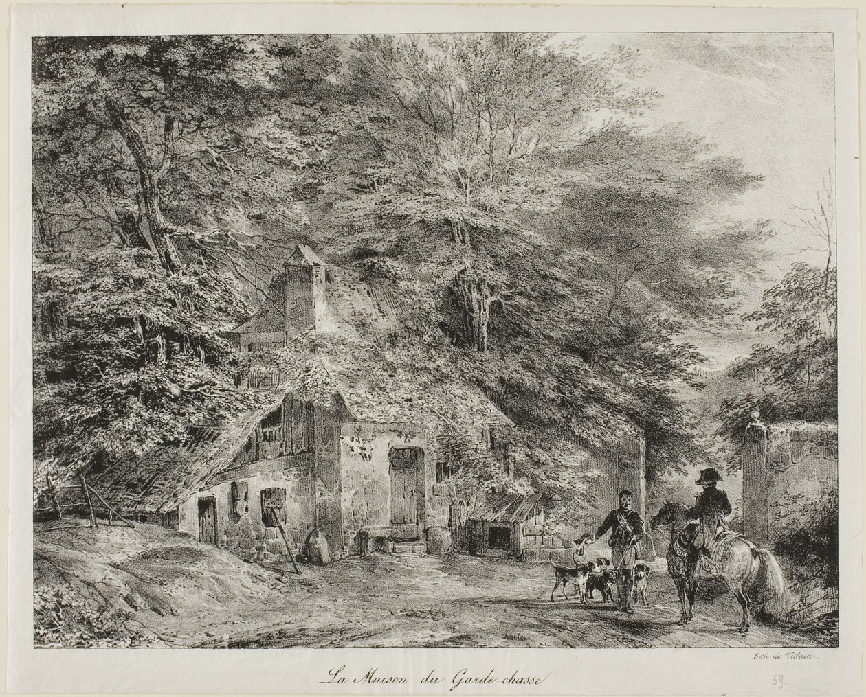 Chata hajného, z alba z roku 1826 od Nicolas Toussaint Charlet