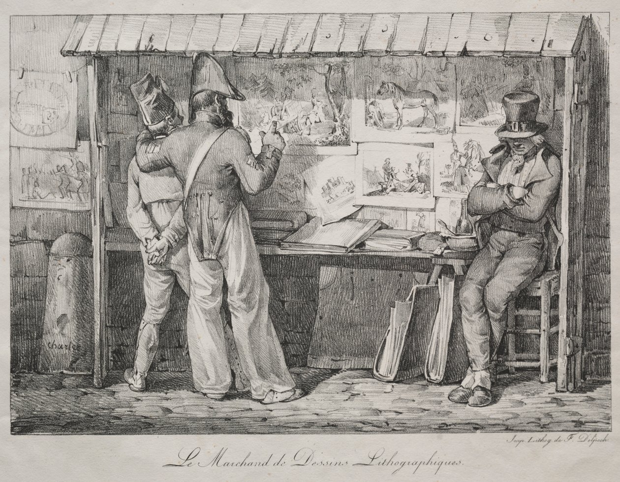 Prodejce litografie od Nicolas Toussaint Charlet