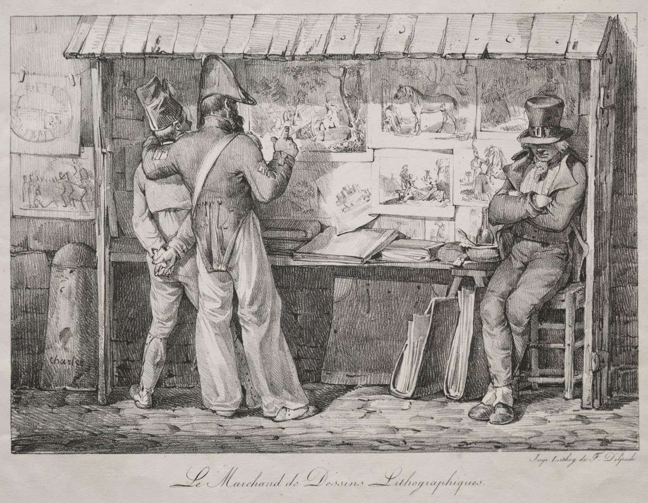 Prodejce litografie. od Nicolas Toussaint Charlet