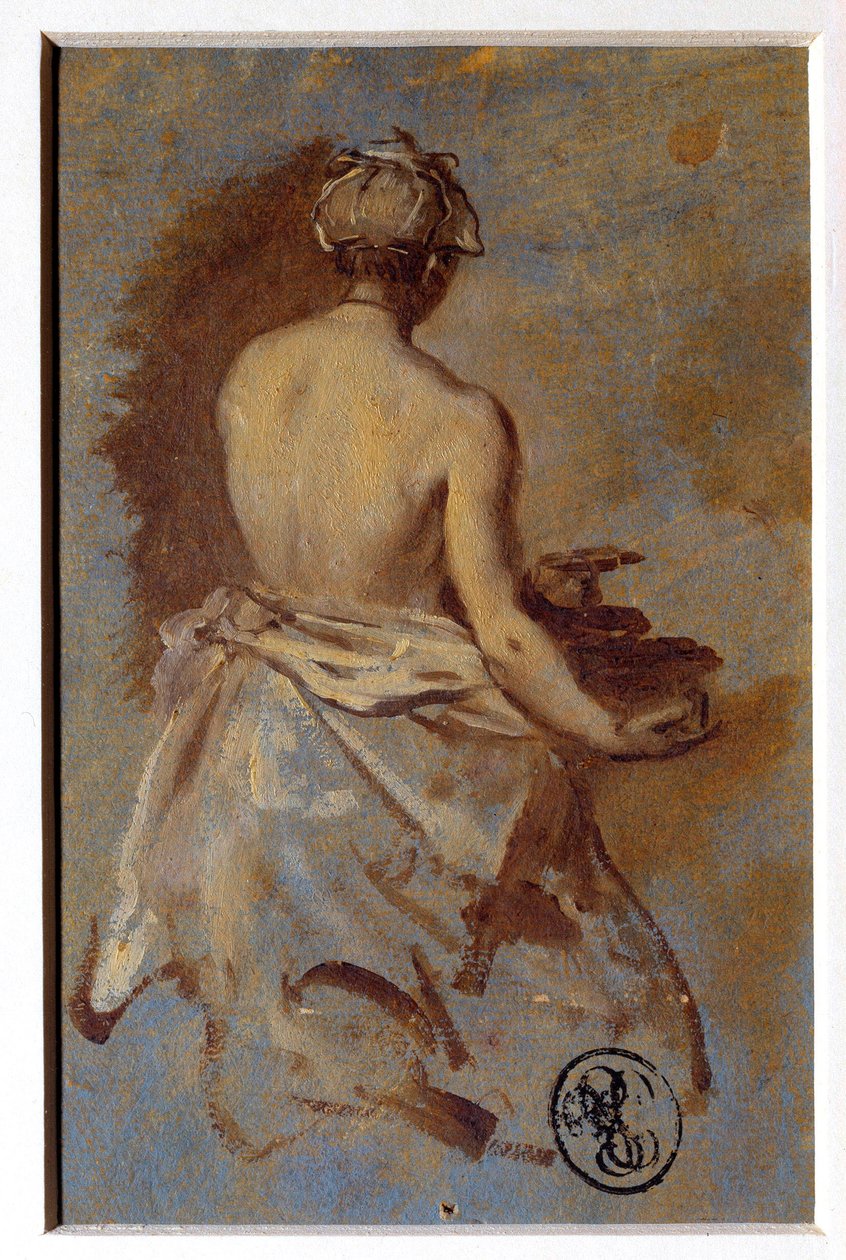 Studie o ženě ze zadní kresby Nicolase Vleughelse (1668-1737) Paříž 18. století, muzeum Louvre od Nicolas Vleughels