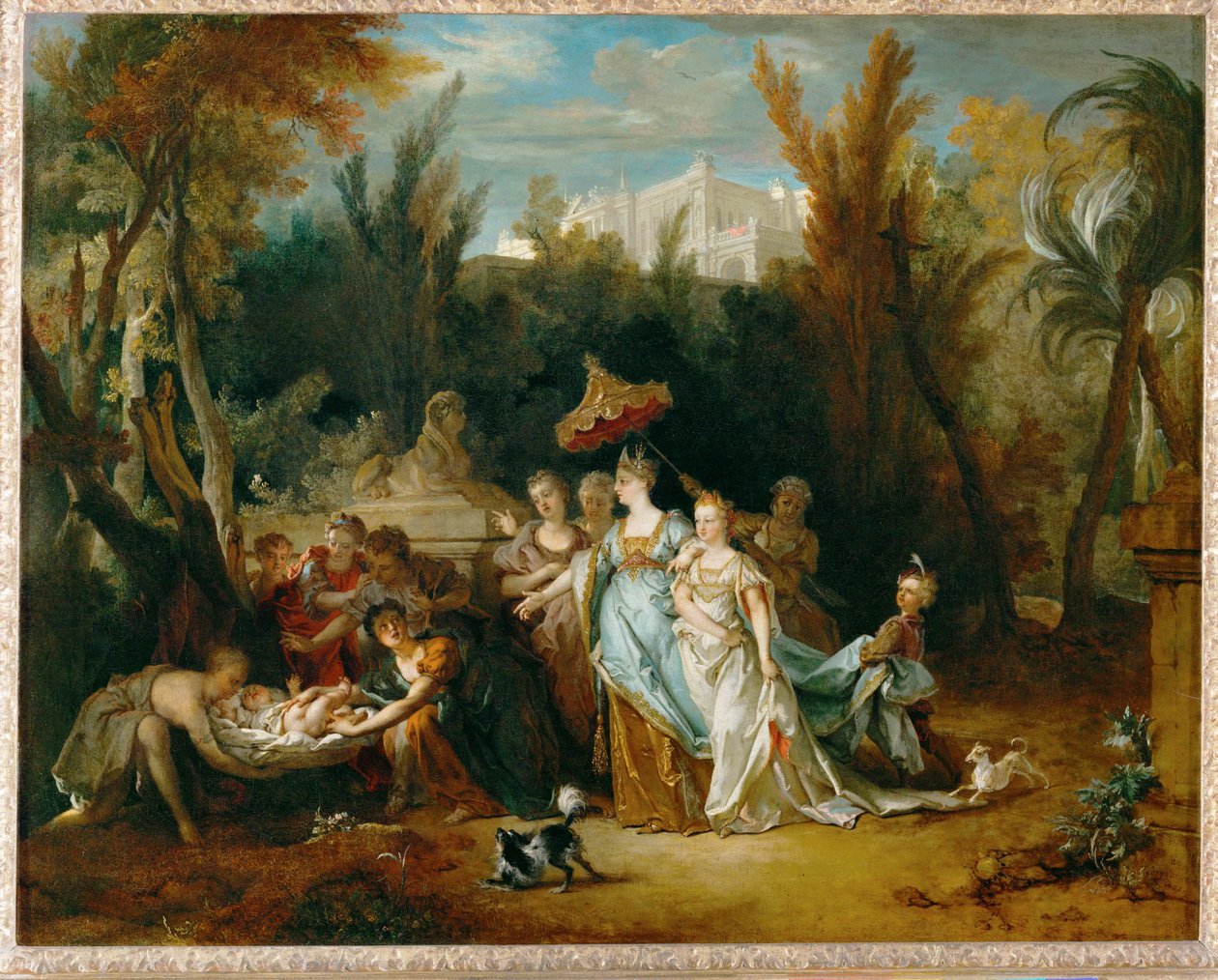 Moise sauve des eaux - Mojžíš se zachránil před náplavami... od Nicolas de (workshop) Largilliere