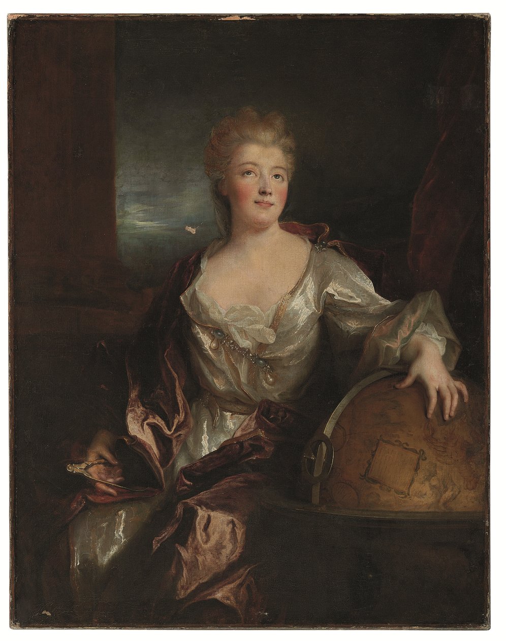 Portrét Gabrielle-Émilie le Tonnelier de Breteuil, Marquise du Châtelet (olej na plátně) od Nicolas de Largillière