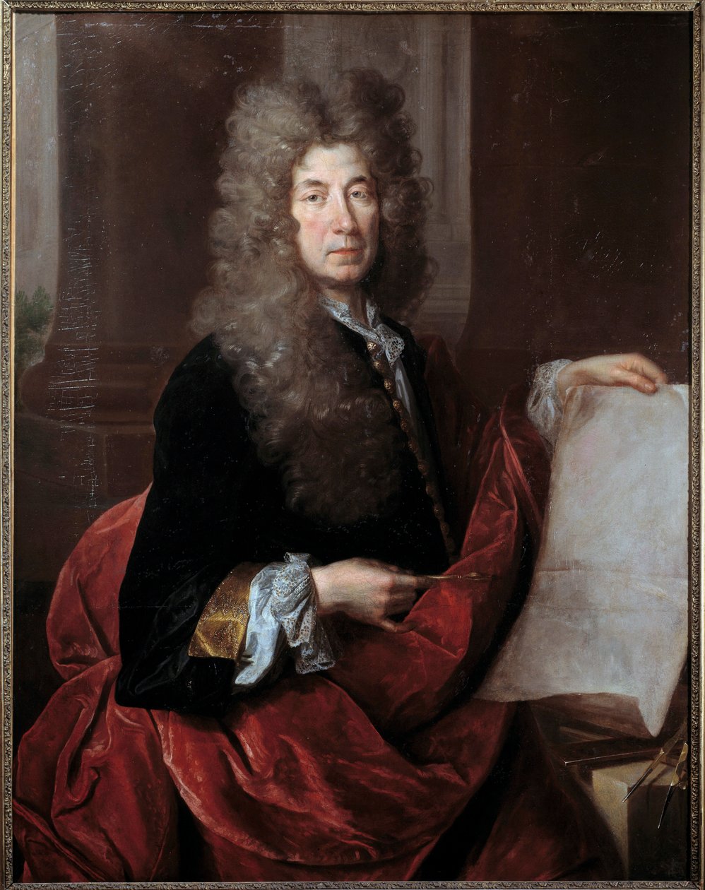 Portrét Julese Hardouina Mansarta (1646-1708) architekta a správce budov krále Ludvíka XIV. Obraz Nicolase de Largilliere (1656-1746) Metz 17. století, Musee des Beaux Arts od Nicolas de Largillière