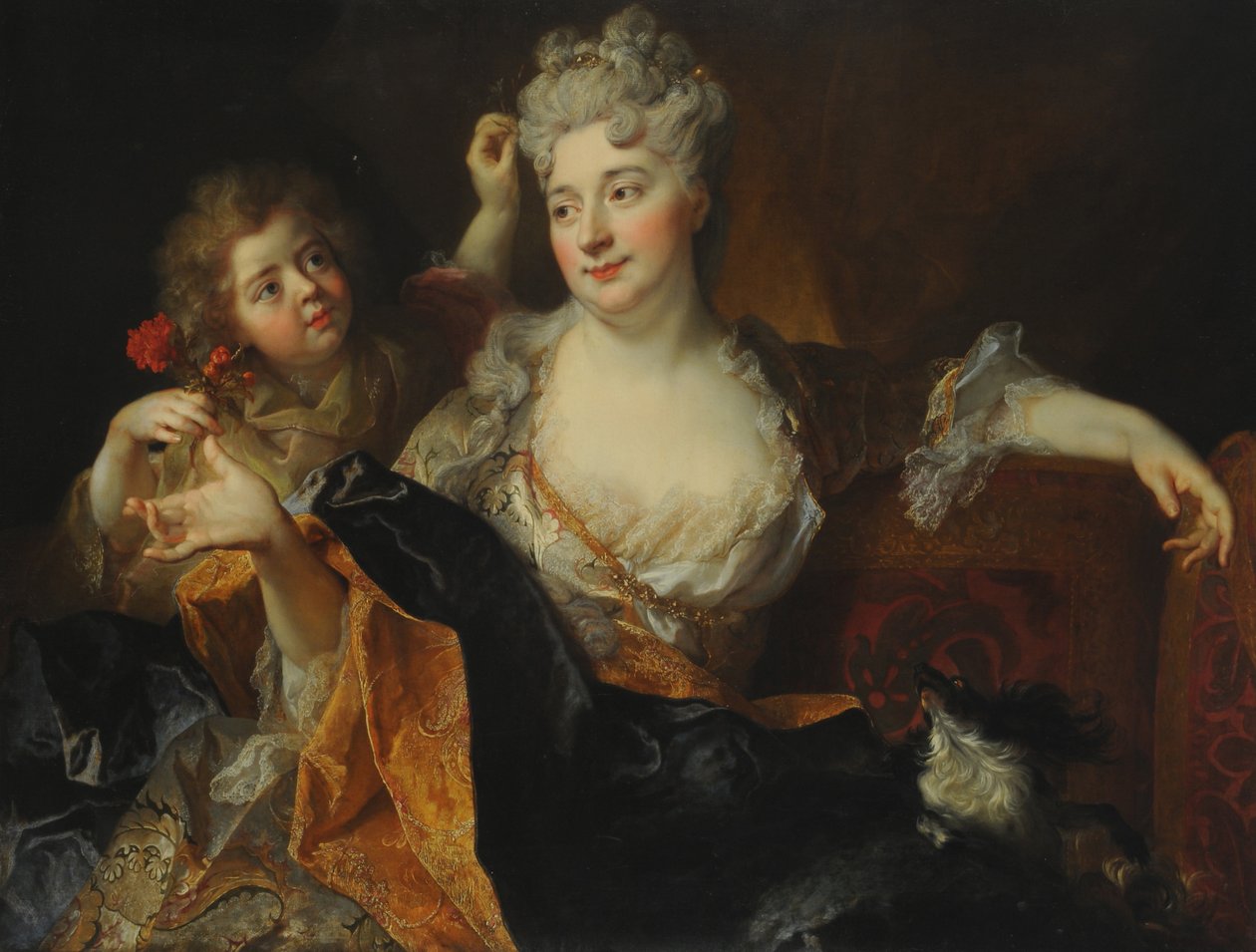 Portrét Markéty Alžběty Lesní z Largilliere a jejího syna Nicolase, asi 1712 (olej na plátně) od Nicolas de Largillière