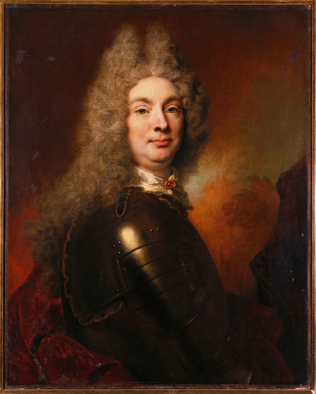 Portrét šlechtice v brnění v červeném plášti od Nicolas de Largillière