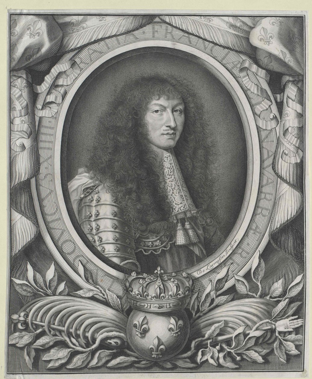 Francouzský král Ludvík XIV (rytina) od Nicolas de Larmessin
