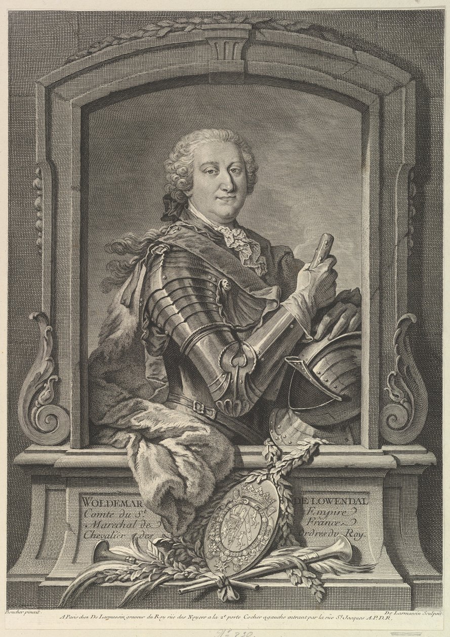 Portrét Maréchala de Lowendal, 18. století. od Nicolas de Larmessin