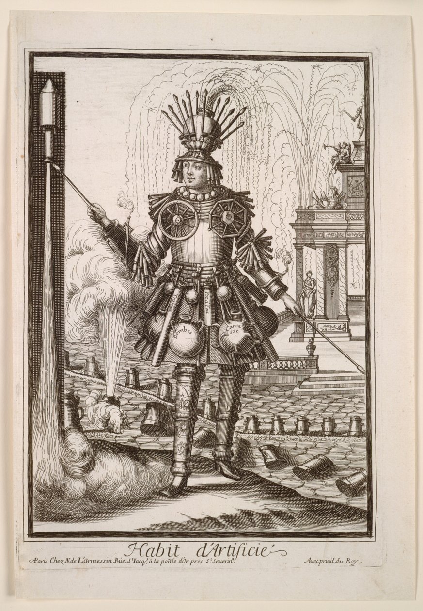 Fantazijní kostýmy: Kostým výrobce ohňostrojů od Nicolas de Larmessin II