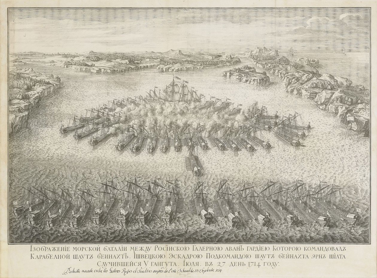 Námořní bitva u Gangutu 27. července 1714 od Nicolas de Larmessin II