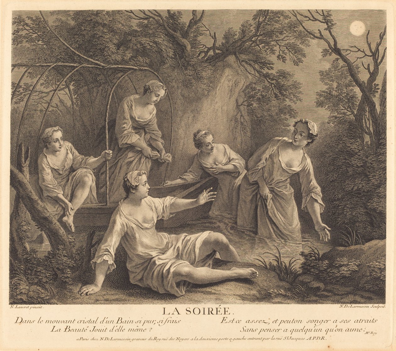 Večer od Nicolas de Larmessin IV after Nicolas Lancret