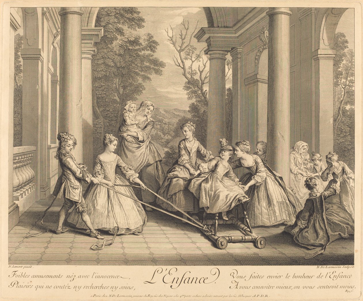 Dětství od Nicolas de Larmessin IV after Nicolas Lancret