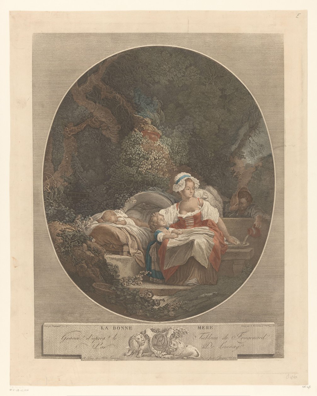 Matka s dětmi v krajině La bonne mere (název na objektu) od Nicolas de Launay (goudsmid)