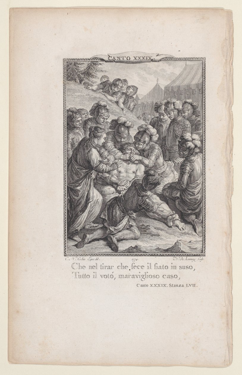 Canto 39, místnost 57, od Orlanda Furioso, 1774., 1774. od Nicolas de Launay