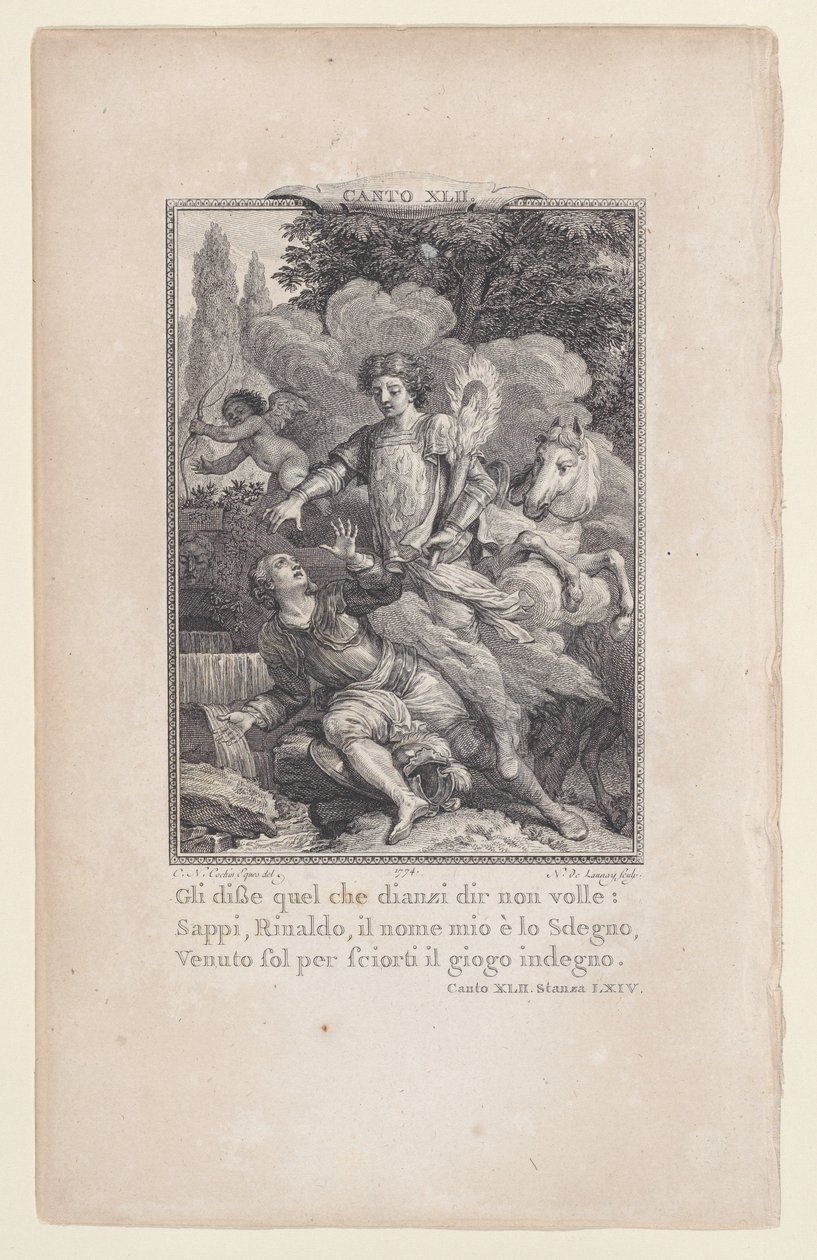 Canto 42, místnost 64, od Orlanda Furioso, 1774., 1774. od Nicolas de Launay