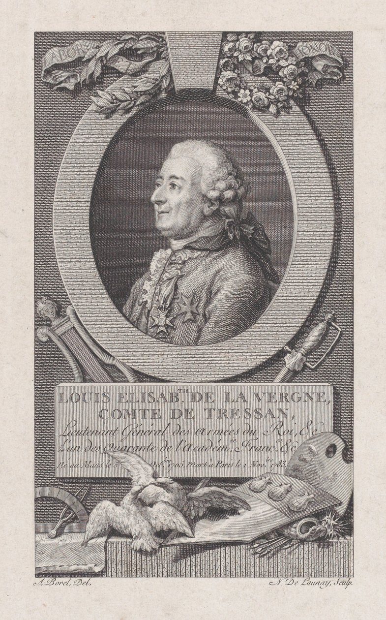 Portrét Louise Elisabeth de La Vergne, Comte de Tressan, 1783-92., 1783-92. od Nicolas de Launay