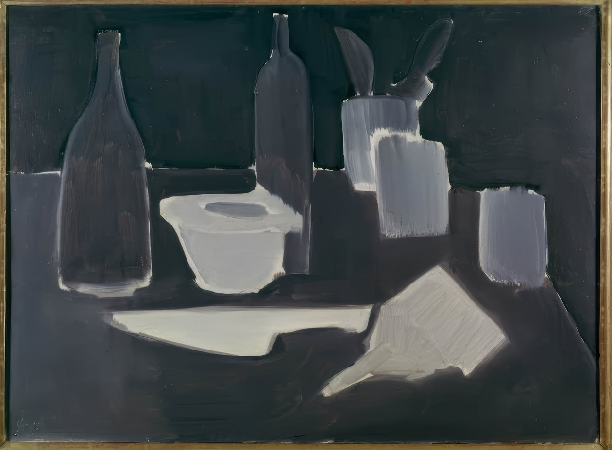 Zátiší, grisaille od Nicolas de Staël