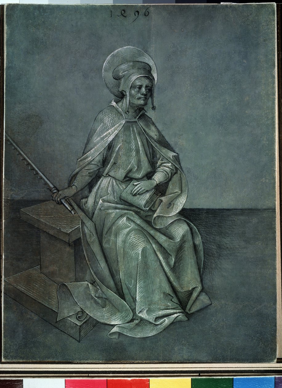 ""Apoštol Simon"" Akvarel a inkoust Nikolaus Alexander Mair von Landshut (1450-1510) 1496 Puškinovo muzeum, Moskva od Nicolaus Alexander Mair von Landshut