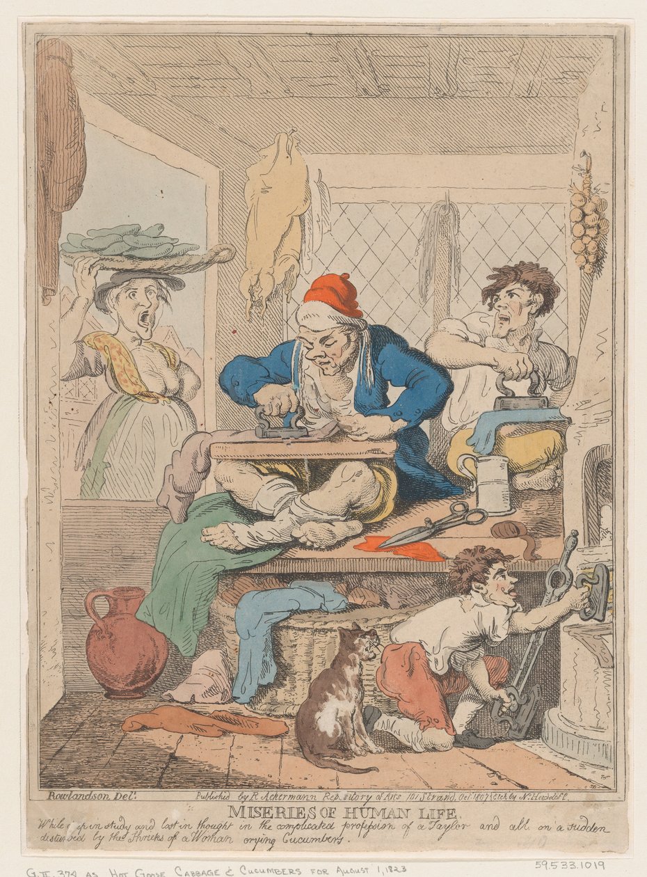 Miseries of Human Life: While Deep in Study and Lost in Thought in the Complicated..., říjen 1807. od Nicolaus Heideloff