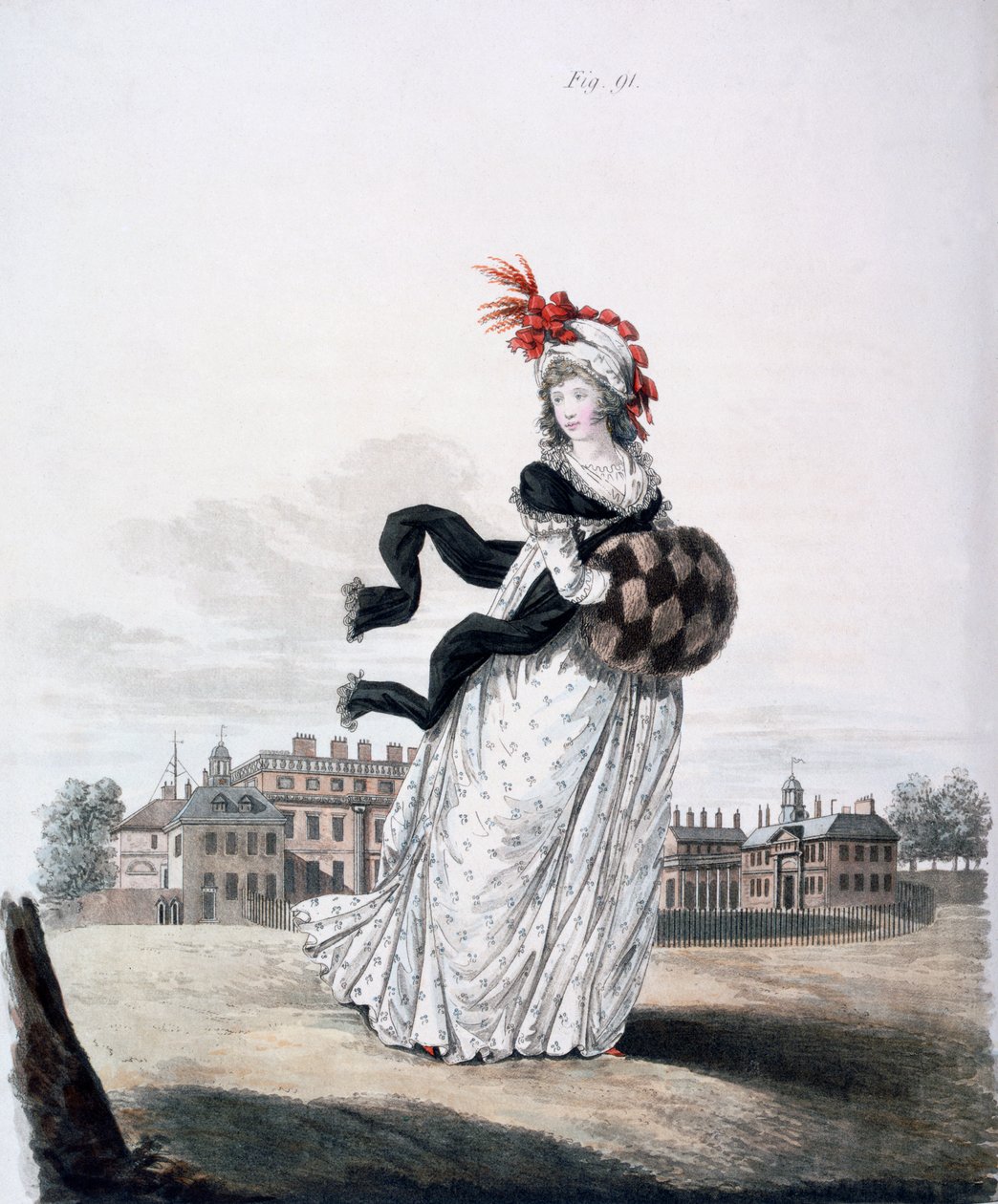 Ranní šaty, obr. 91 z ‚Galerie módy‘, 1797 od Nicolaus von Heideloff