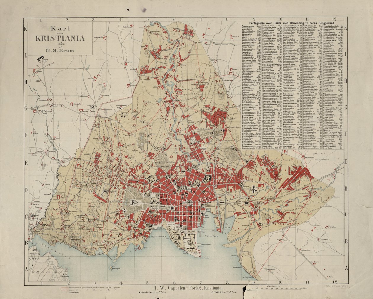 Mapa z mapové sbírky Národní knihovny od Nicolay Solner Krum