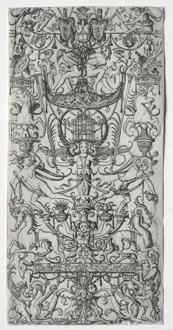 Ozdobný panel s ptačí klecí, c. 1500-1512. od Nicoletto da Modena
