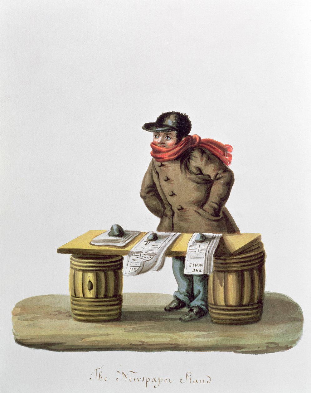Novinový stánek, cca 1840-44 od Nicolino Calyo