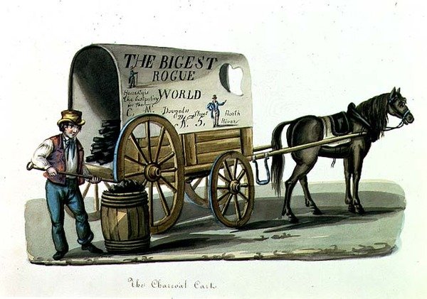 The Charcoal Cart, c.1840-44 (akvarel na papíře) od Nicolino Calyo