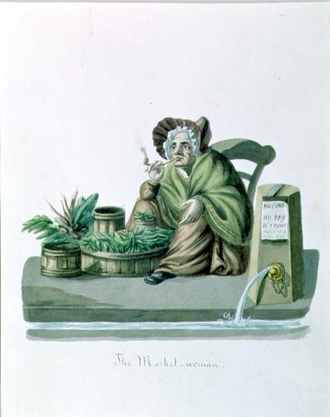 The Market Woman (akvarel na papíře) od Nicolino Calyo