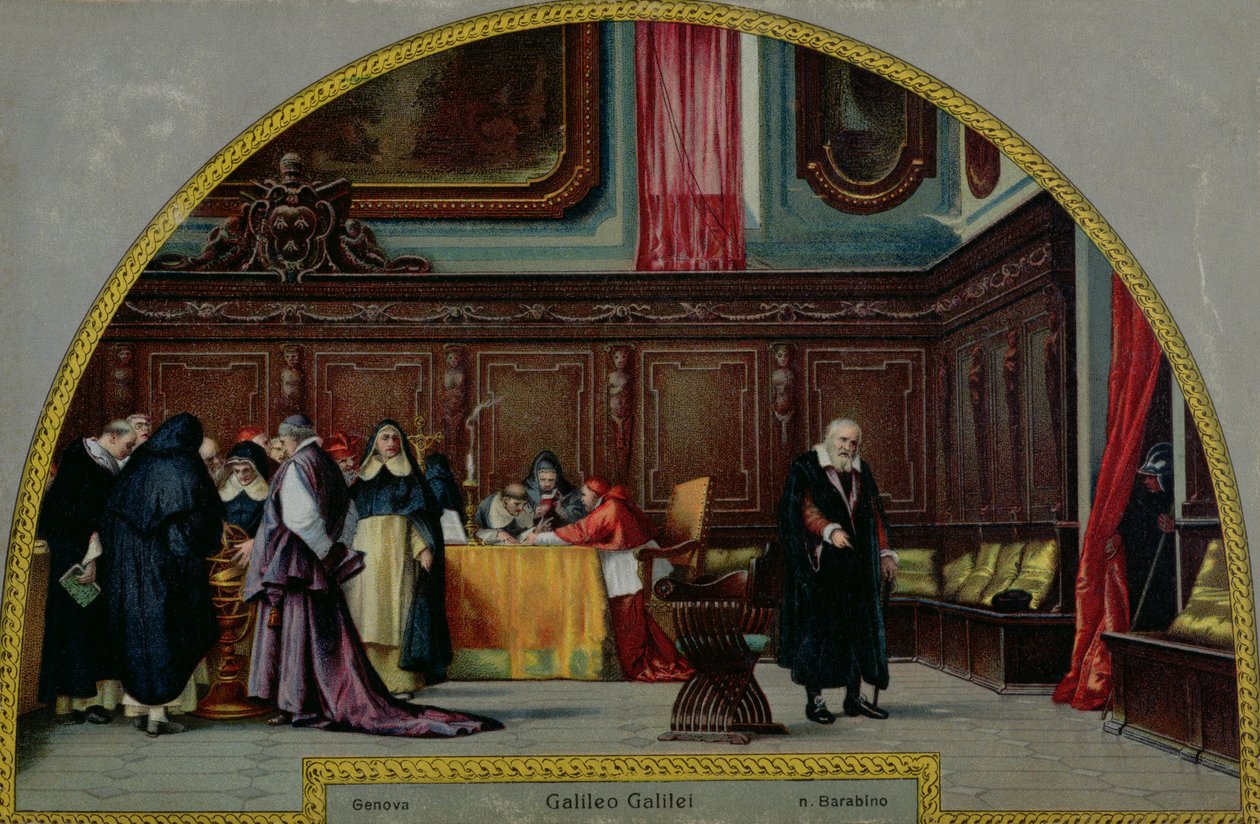 Proces s Galileem Galileim (1564-1642) v roce 1633 od Nicolo Barabino