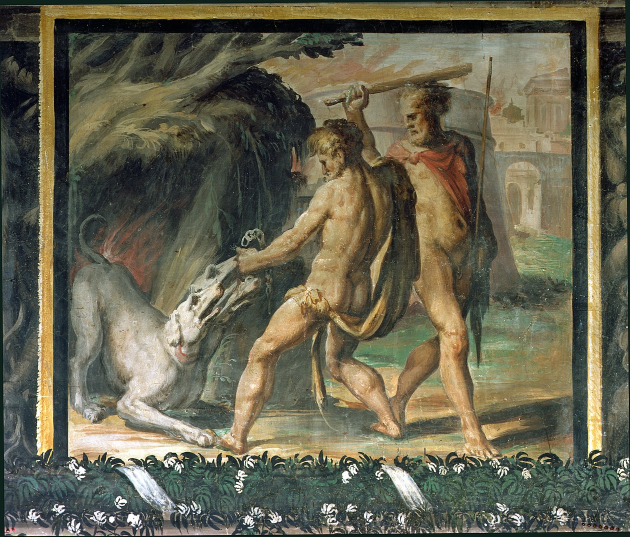 Herkules a Cerberus od Nicolo dell Abate
