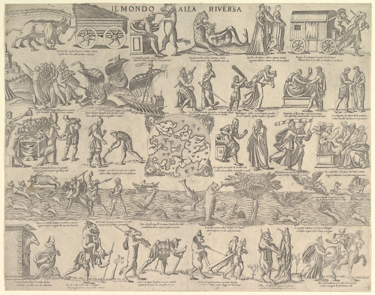Svět se obrátil vzhůru nohama Svět se obrátil vzhůru nohama, 1552-79. od Nicolo Nelli