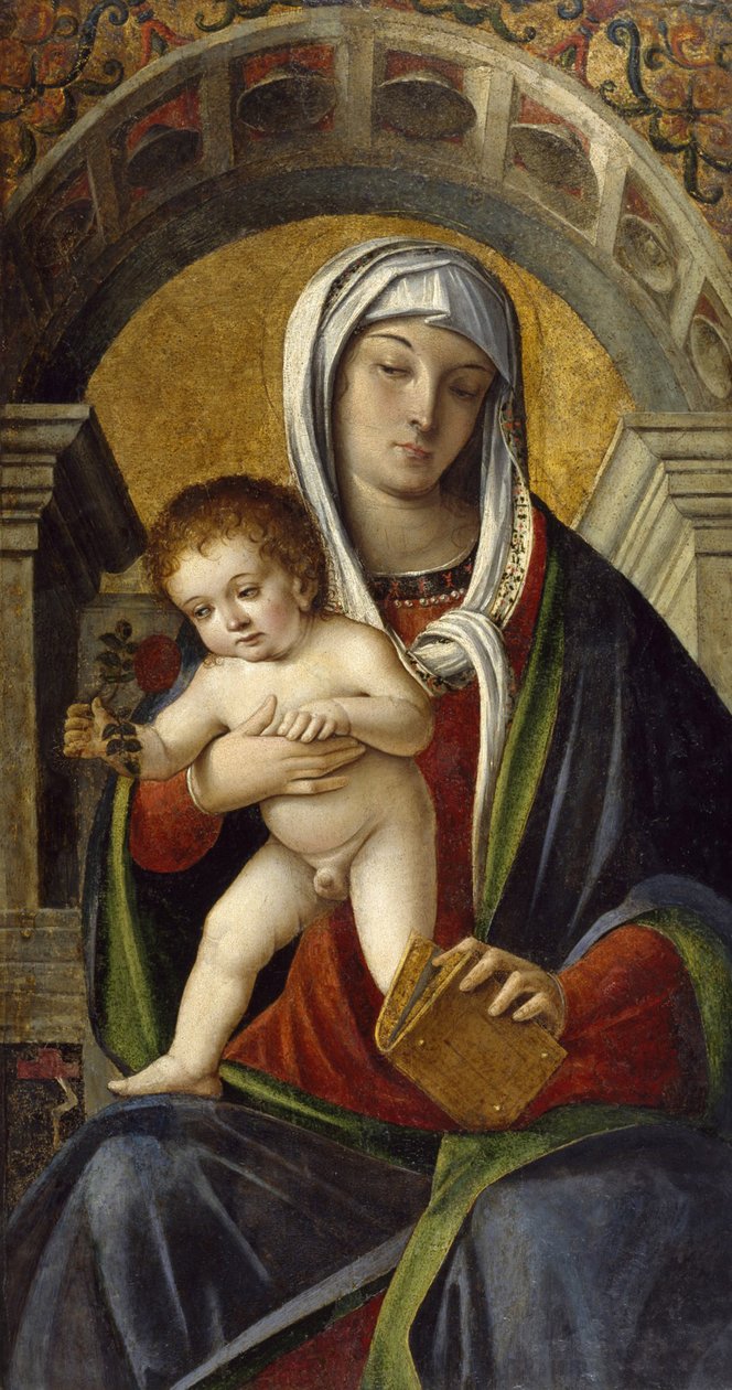 Triptych Panel s Madonou a dítětem, 1490-1500 od Nicolo Rondinelli