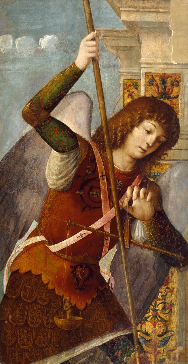 Triptych Panel s archandělem Michaelem, 1490-1500 od Nicolo Rondinelli