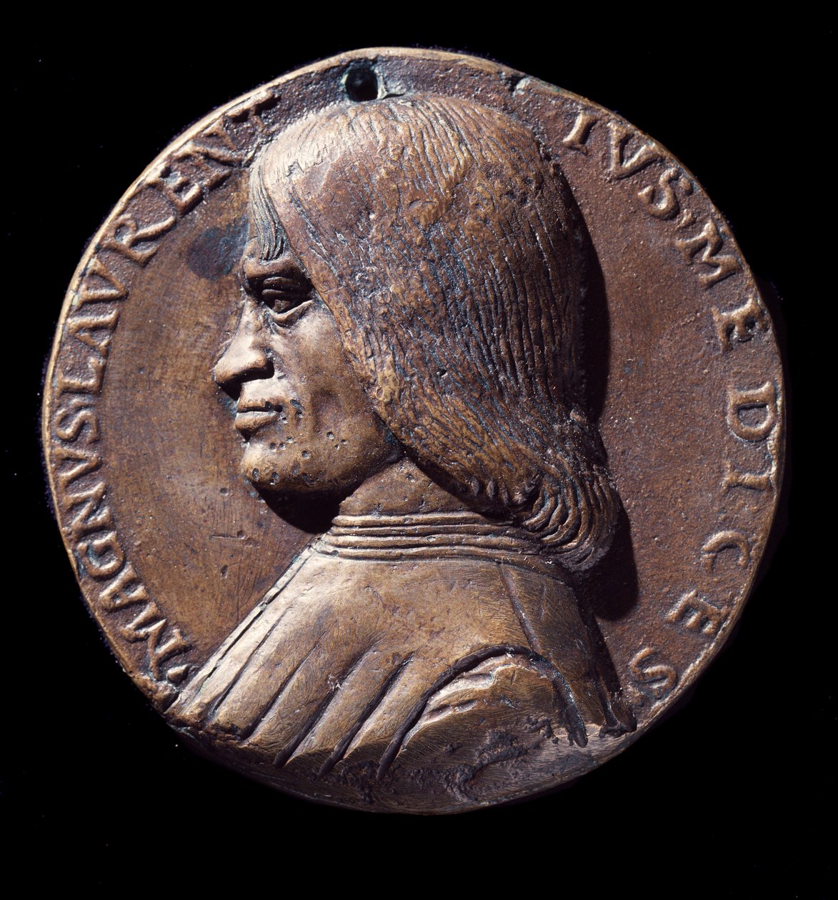 Portrétní medaile Lorenza de Medici, známá jako Velkolepá (Bronz od Nicolo Spinelli