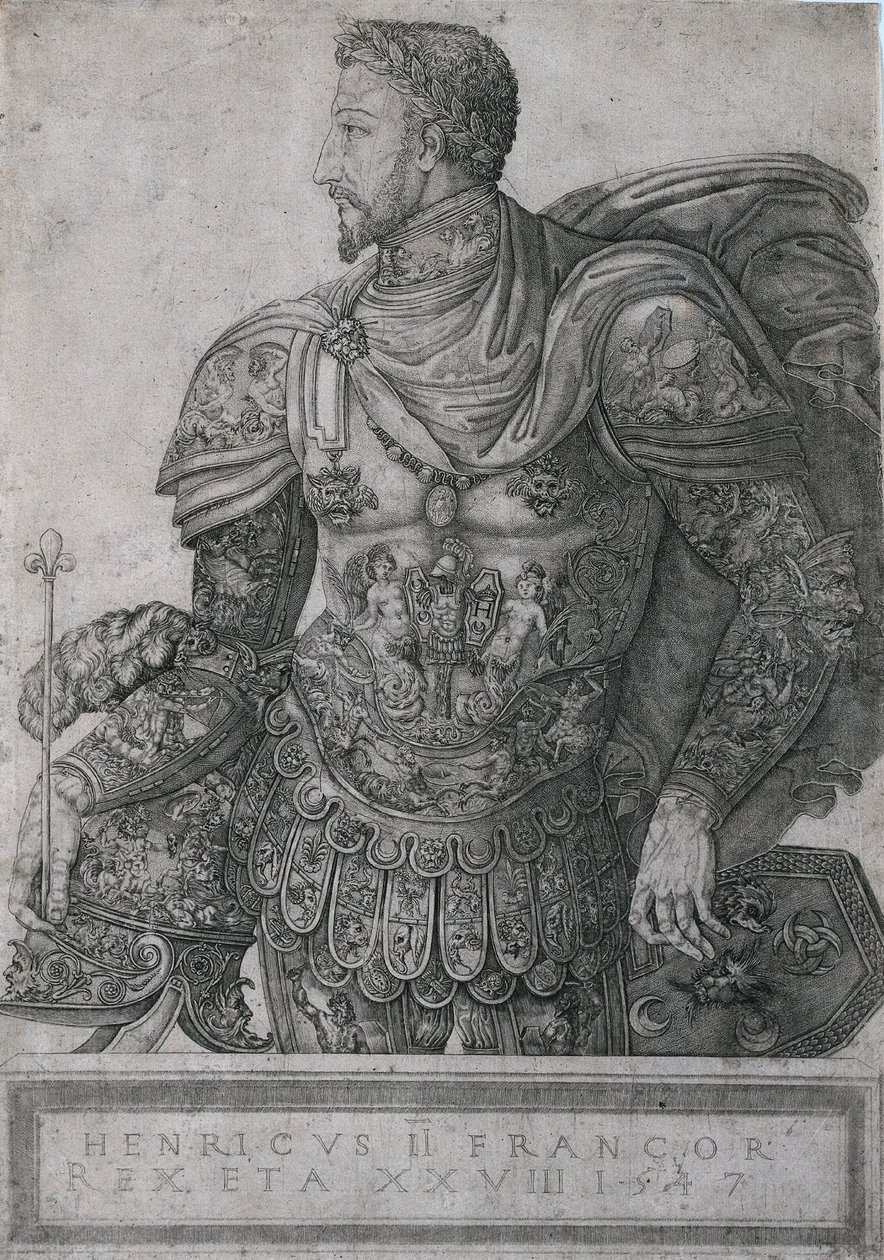 Henri II, král Francie, ve věku 28 let, 1547. od Nicolo della Casa