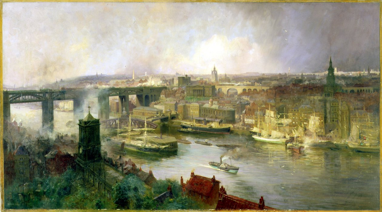 Newcastle upon Tyne z Gateshead, 1895 od Niels Moller Lund