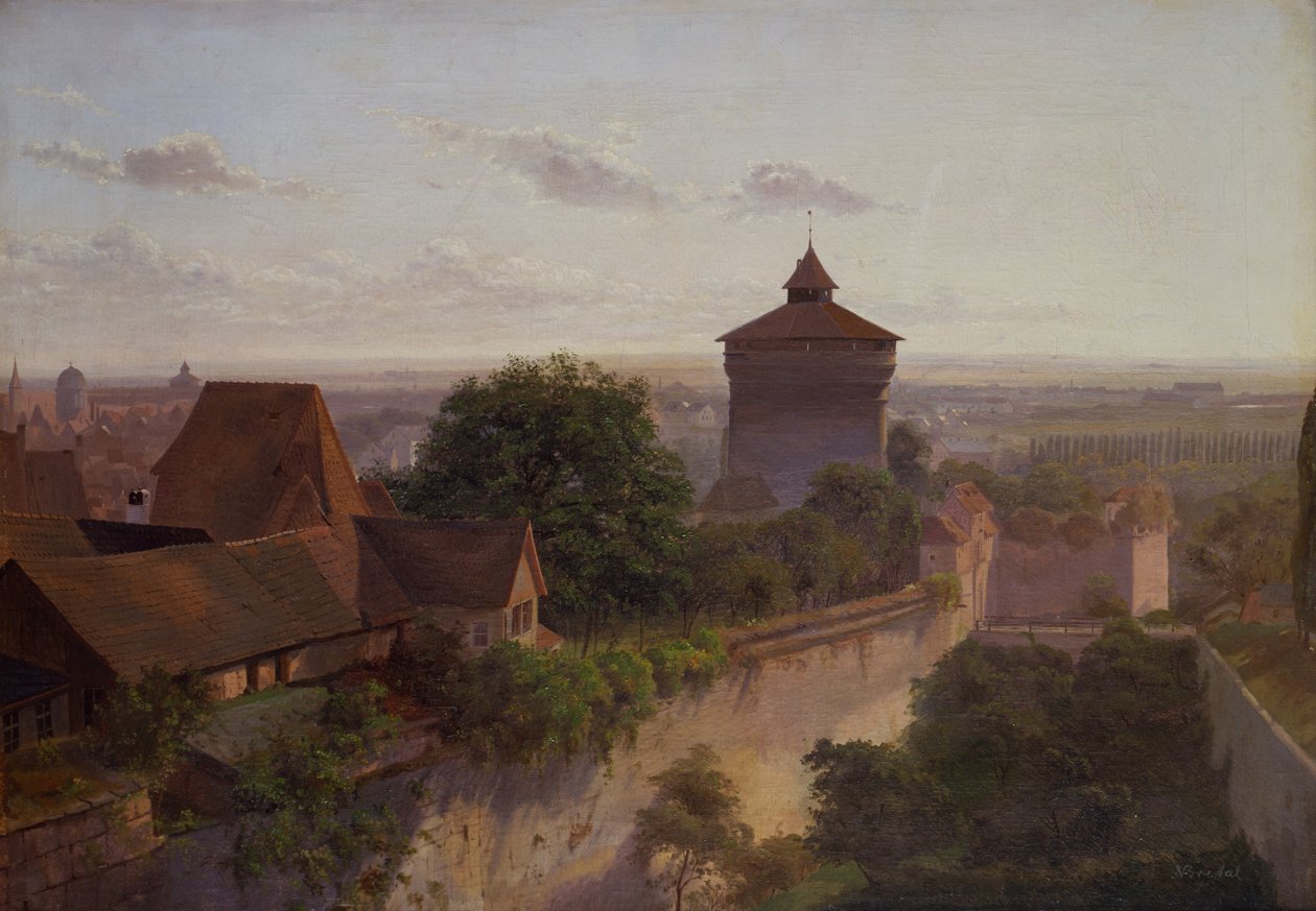 Heidenturm, Norimberk (olej na plátně) od Niels Anders Bredal
