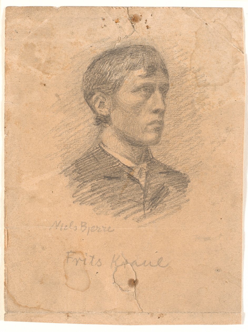 Portrét malíře Fritse Kraula (1862-1935) ve 3/4 profilu od Niels Jakob Jakobsen Bjerre