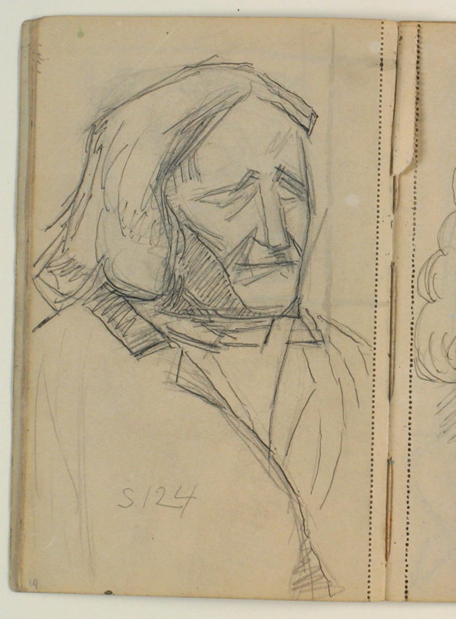 Studie Thorvaldsen po A.C.T. Neubourgova daguerrotypie z roku 1840 od Niels Larsen Stevns