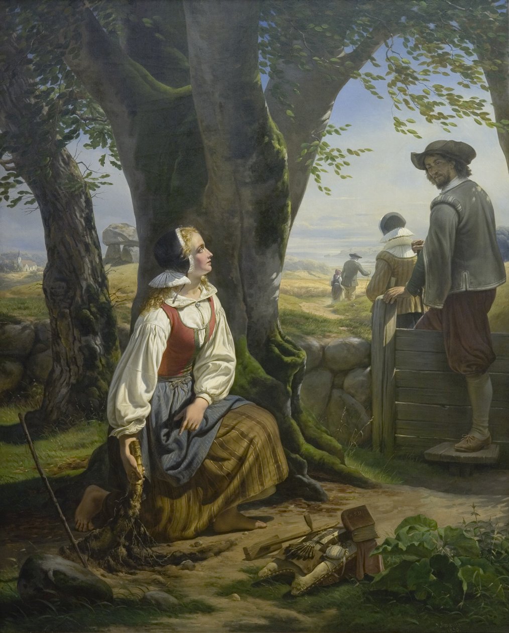 Kirsten Svendsdatter najde zlatý roh v Gallehus dne 20. července 1639 od Niels Simonsen
