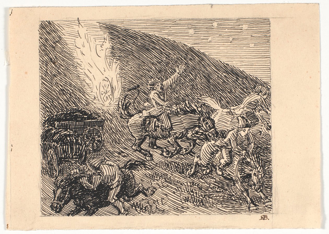 Příprava na štíty v Brunde od Niels Skovgaard