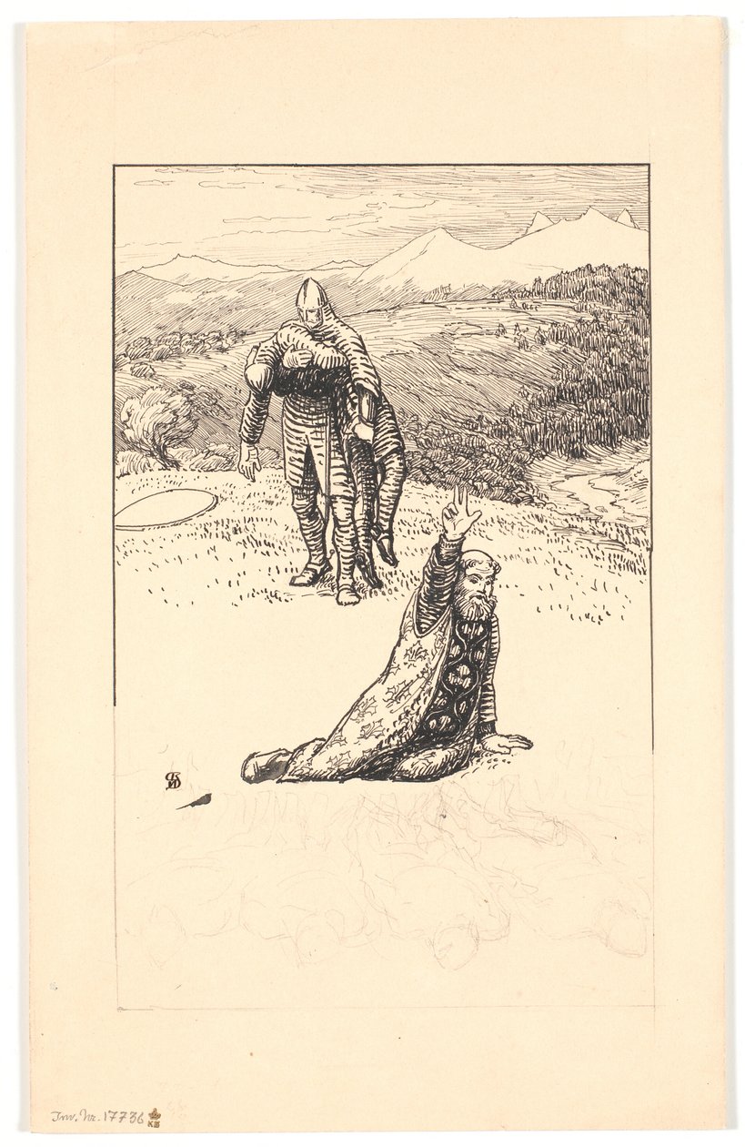 Smrt arcibiskupa Turpina od Niels Skovgaard