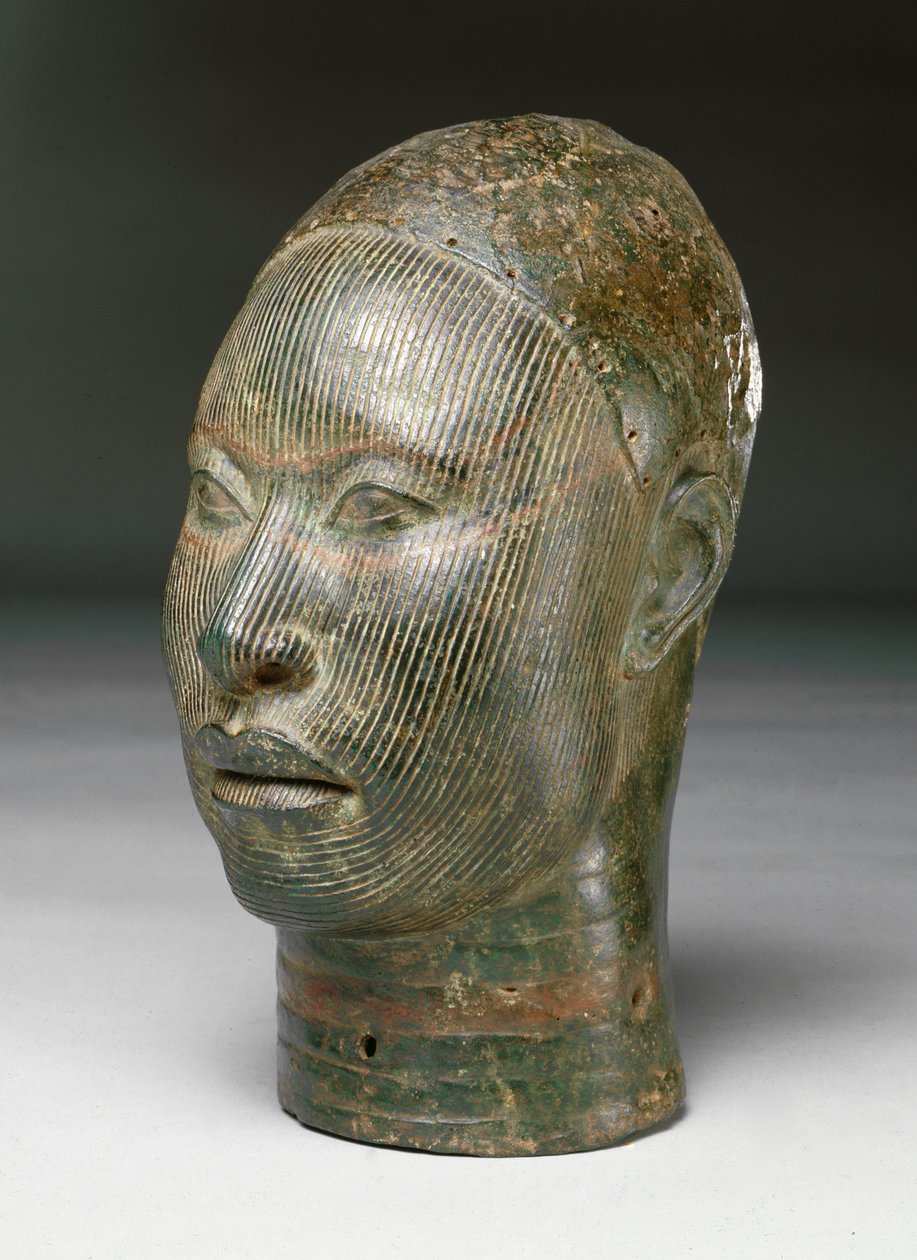 Oni, hlava krále, Ife, 12. - 15. století (bronz) (viz také 412919) od Nigerian