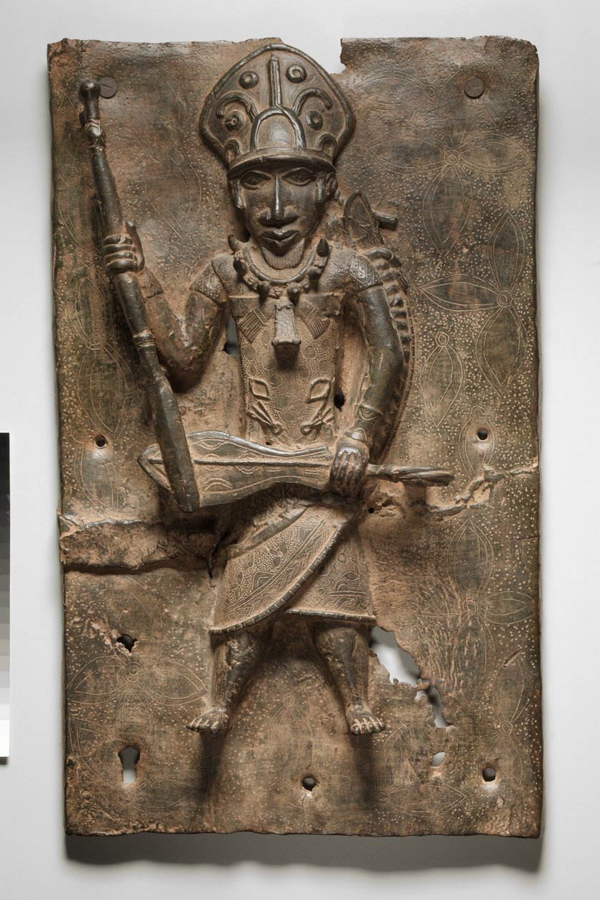 Plaketa, možná 1500-1600 (mosaz) od Nigerian Nigerian