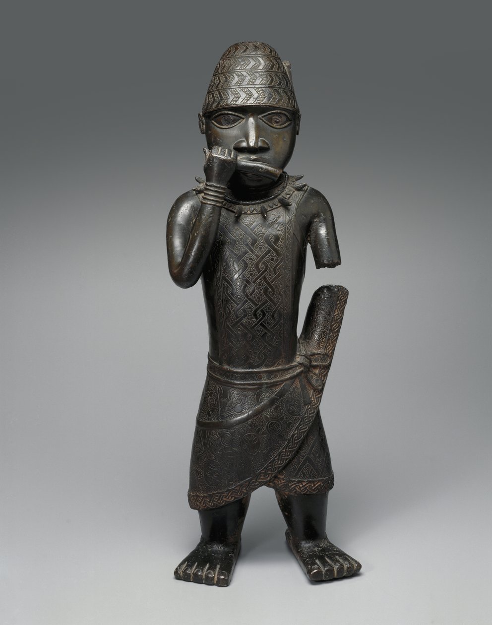 Figurka Hornblowera, Nigérie, cca 1504-50 (slitina mědi) od Nigerian School