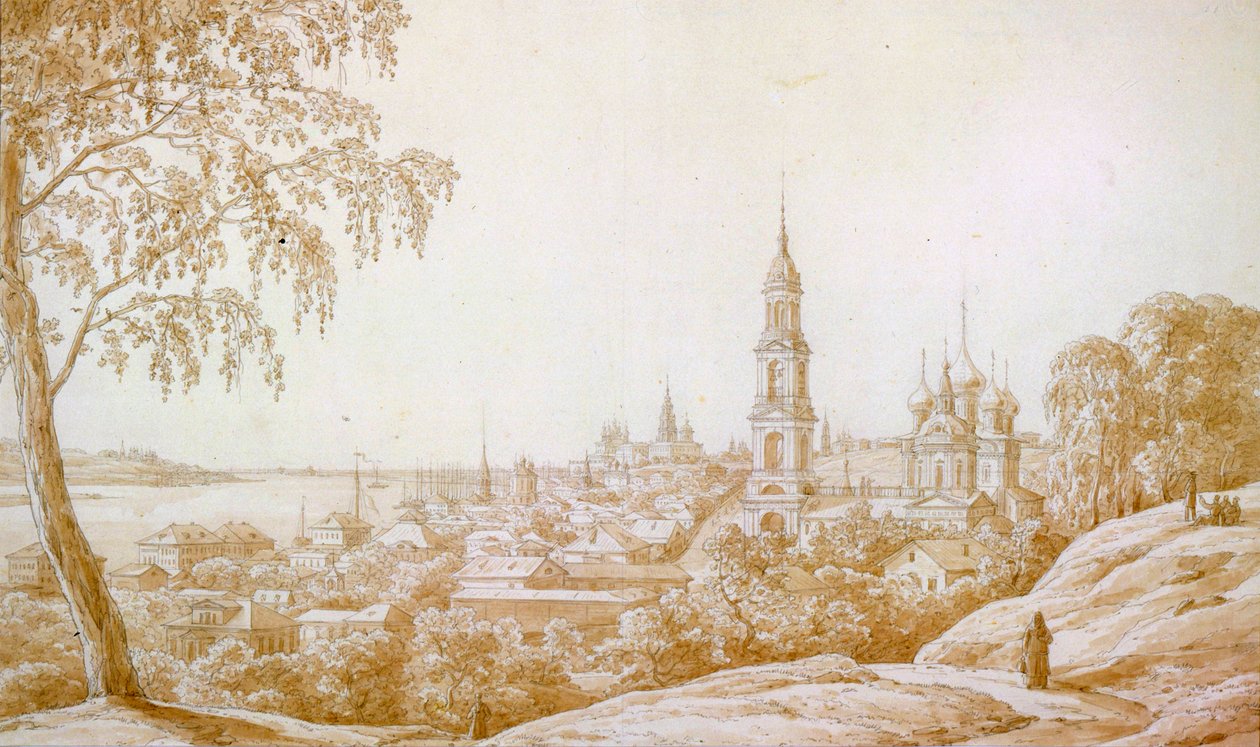 Pohled na Kostroma, Rusko, 1838. od Nikandor Grigorievich Chernetsov