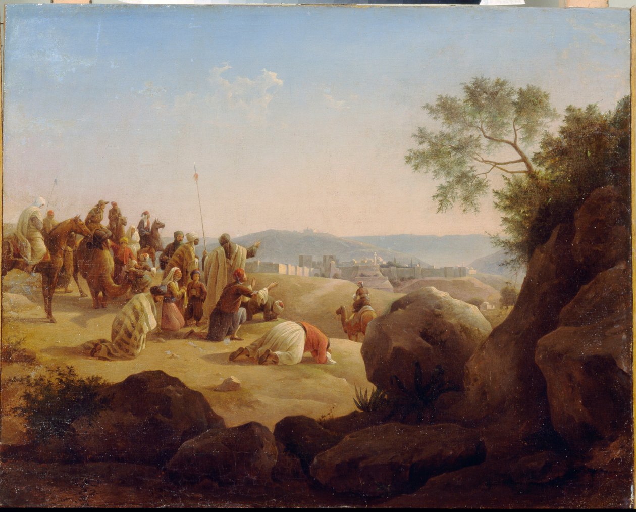 Les pelerins devant Jerusalem (Izrael). Malíř Nikanor Grigorievich Chernetsoff od Nikanor Grigorievich Tschernezoff