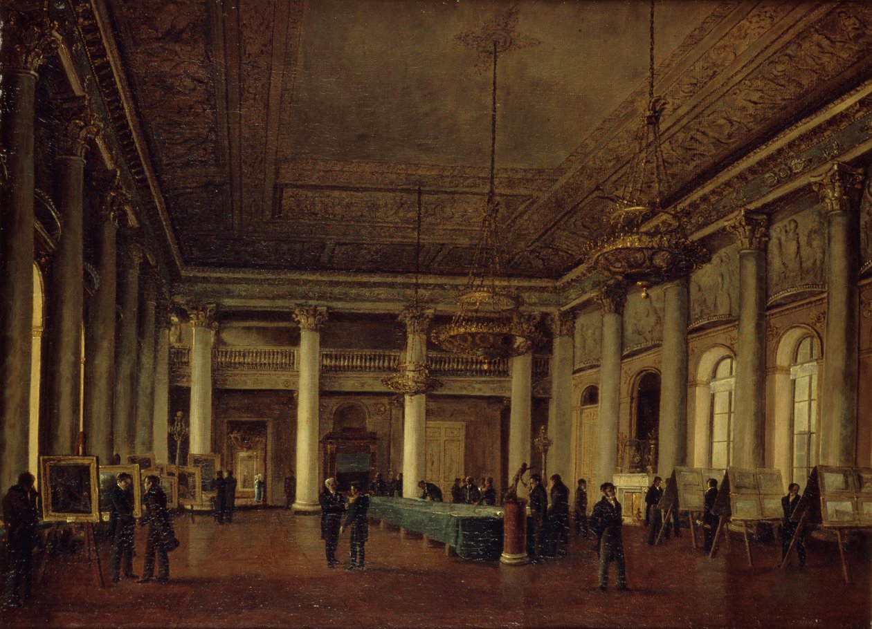 Vnitřní pohled na dům Dmitrije Naryškina během setkání Společnosti pro podporu umění, 1825 od Nikanor Grigoryevich Chernetsov